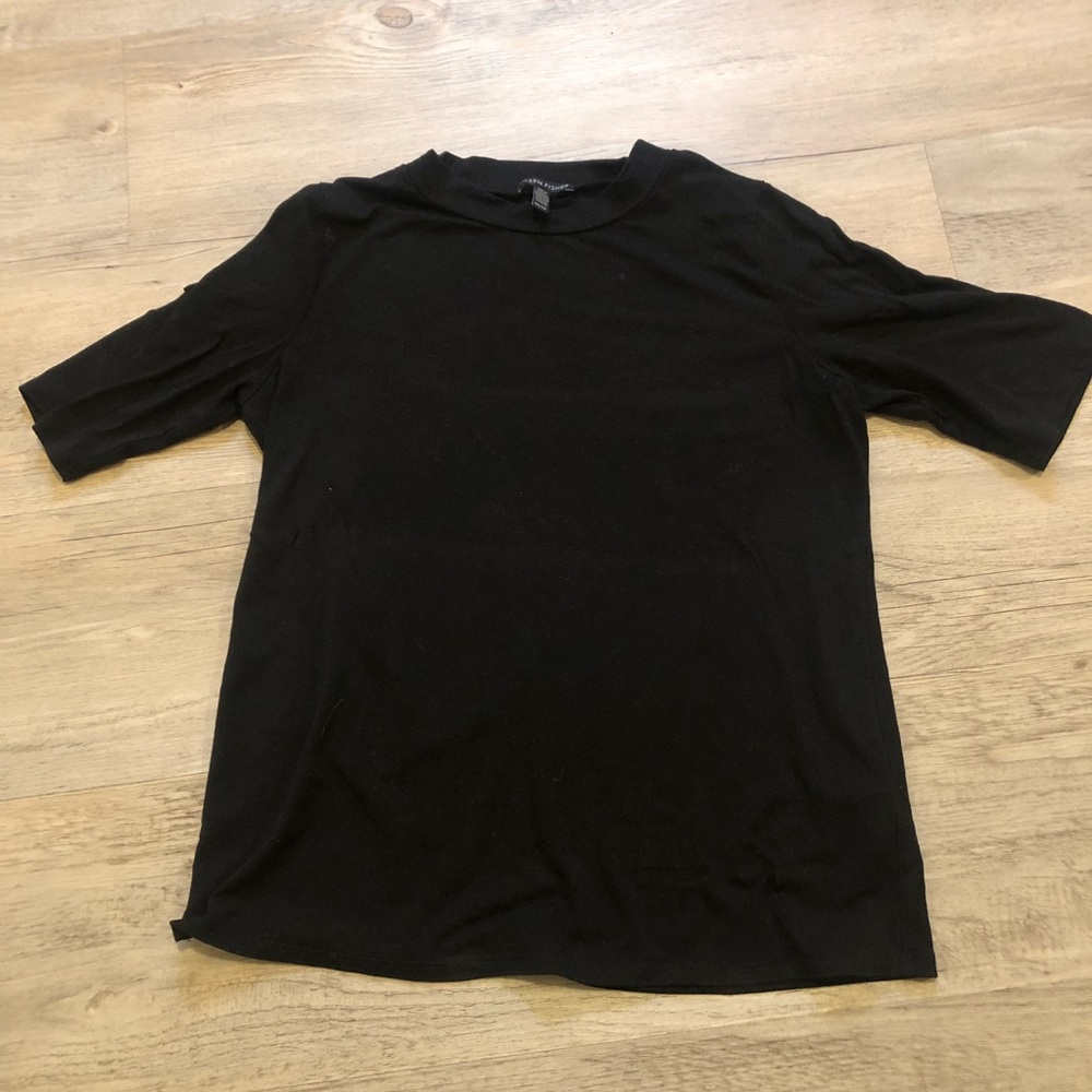 Eileen Fisher fitted mock neck top, XS (fits like a medium)